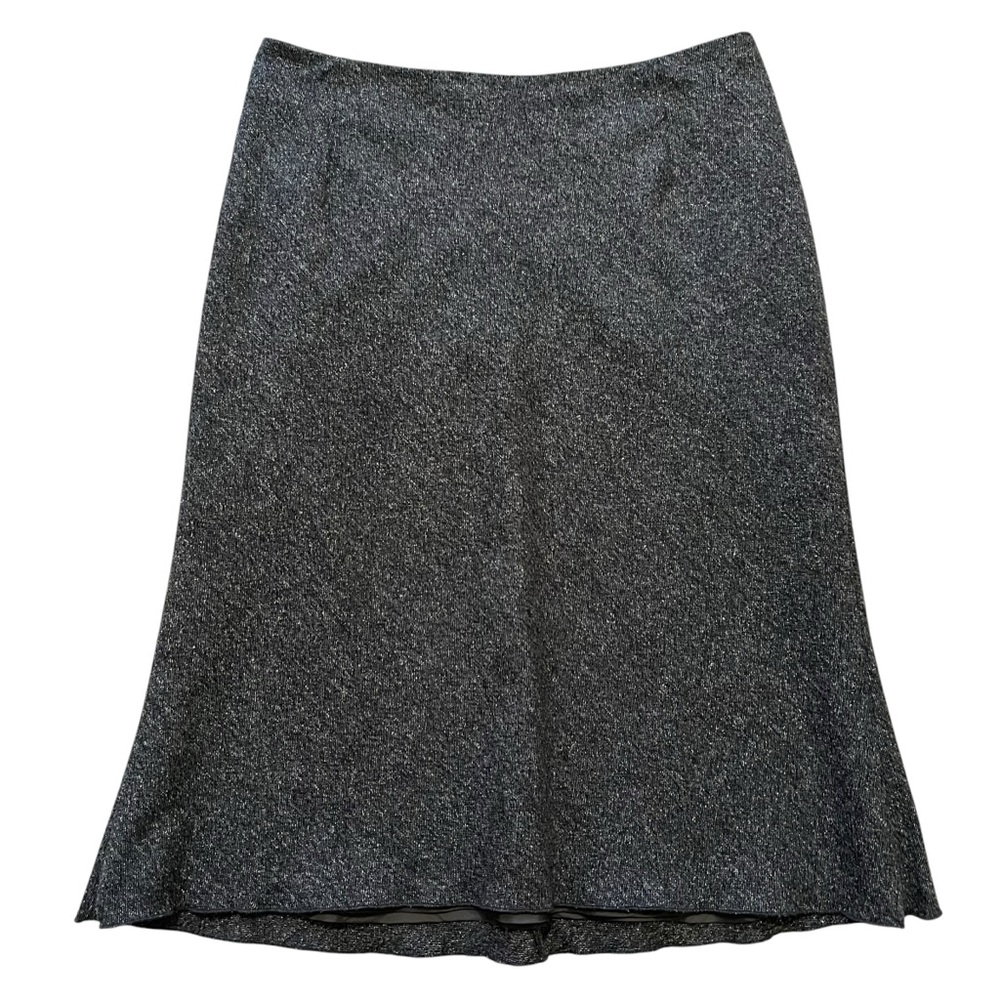 Zanella Black/White Tweed Silk/Wool Tulip Skirt 8